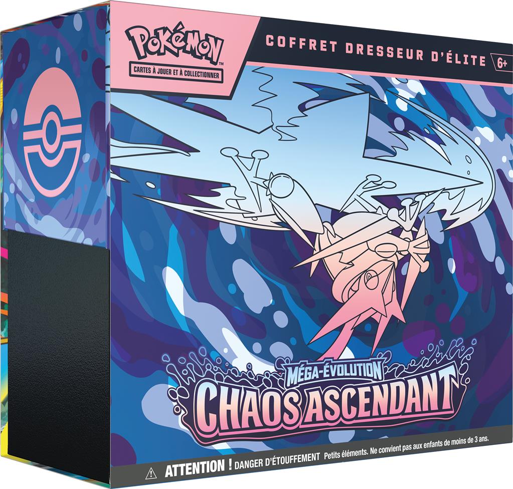Coffret Dresseur d’Élite Pokémon Chaos Ascendant ME04 avec Méga-Amphinobi-ex et Méga-Floette-ex