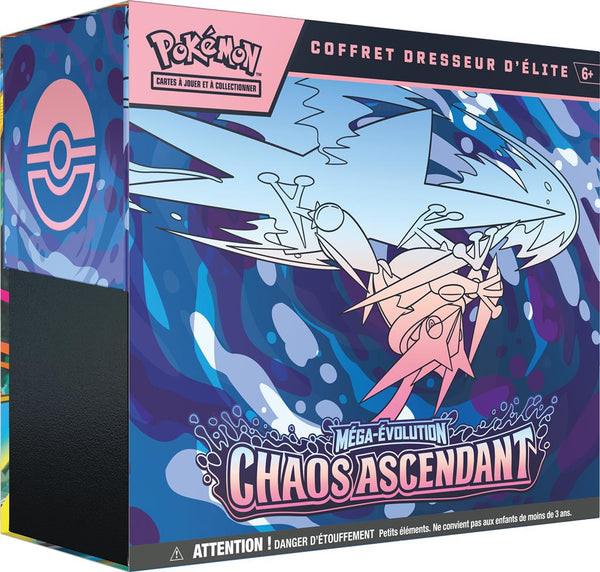 Coffret Dresseur d’Élite Pokémon Chaos Ascendant ME04 avec Méga-Amphinobi-ex et Méga-Floette-ex