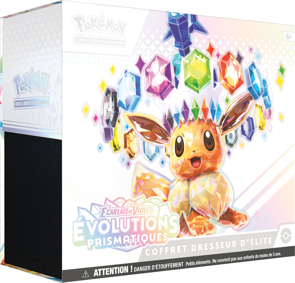 Coffret Dresseur d'Élite Pokémon Évolutions Prismatiques EV8.5 avec Évoli