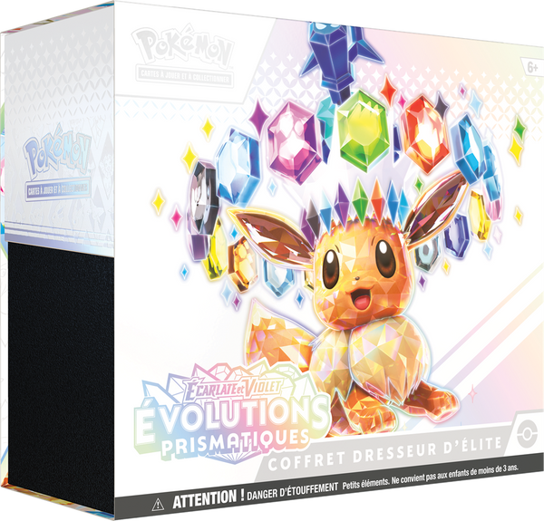 Coffret Dresseur d'Élite Pokémon Évolutions Prismatiques EV8.5 avec Évoli